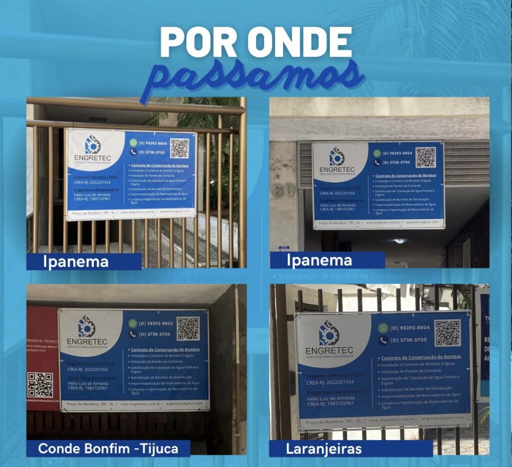 Onde Engretec tem Placas nos condomínios